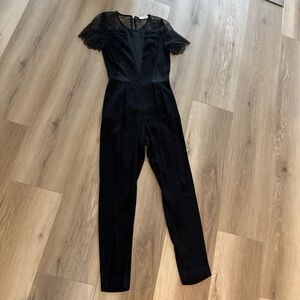 Sandro Black Lace Detail Jumpsuit